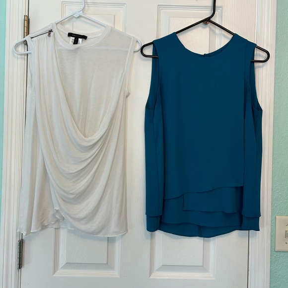 BUNDLE! BCBGMaxAzria White and Teal Blouses - Picture 2 of 10